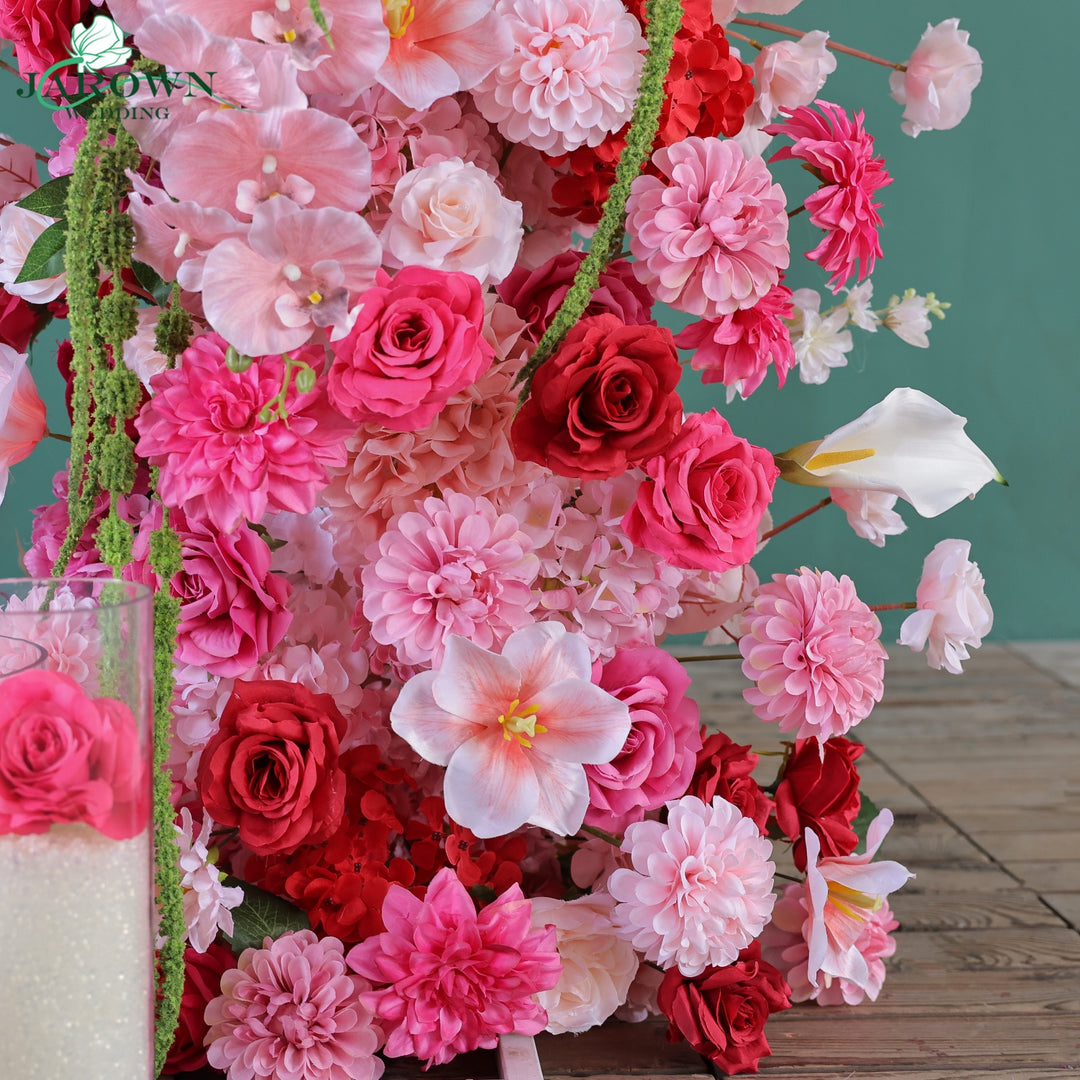 Arch Aisle Flowers in Blush/Red/Green