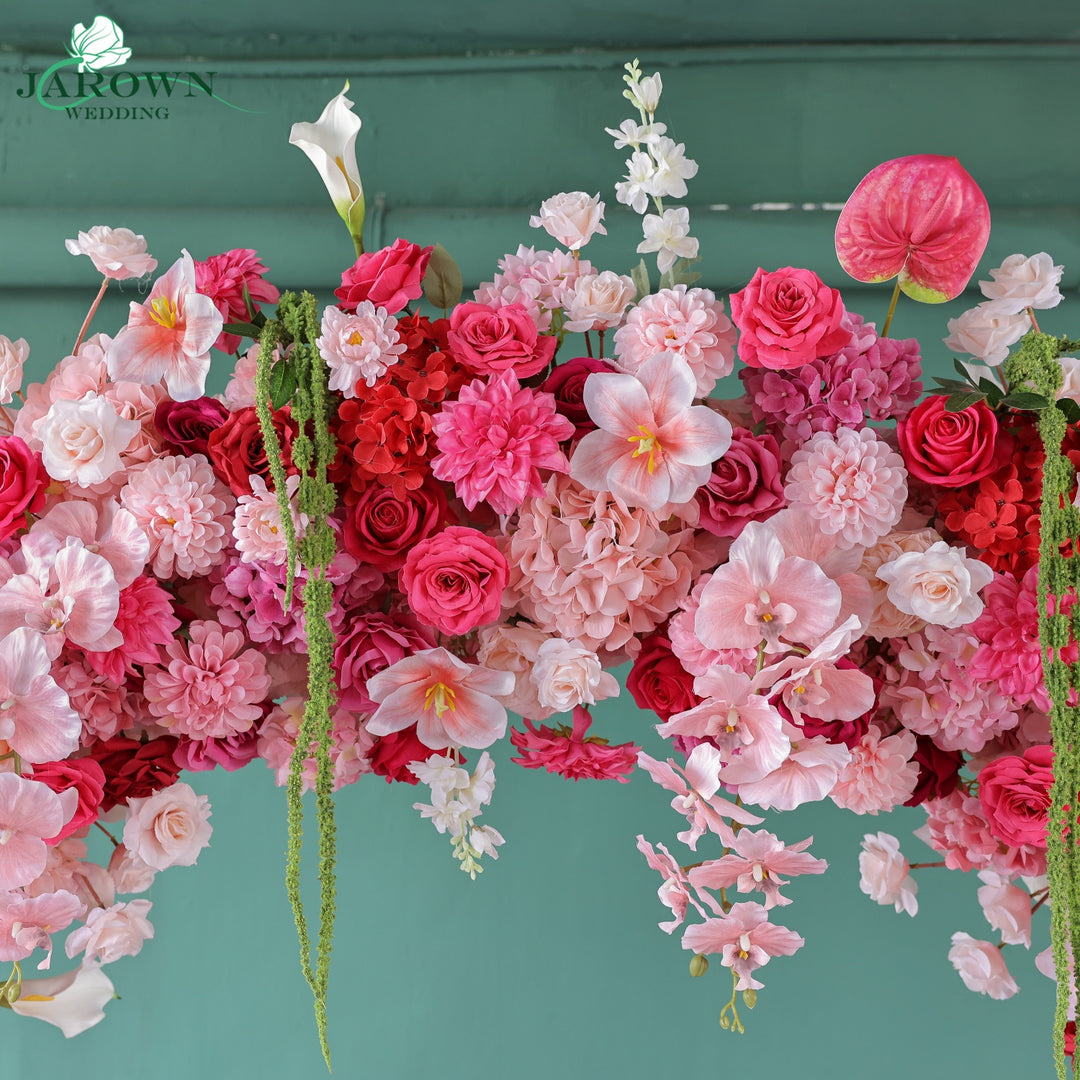 Arch Aisle Flowers in Blush/Red/Green