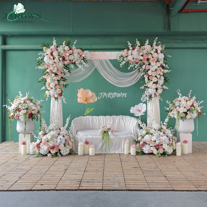 Backdrop Aisle Flower in White/Pink/Green
