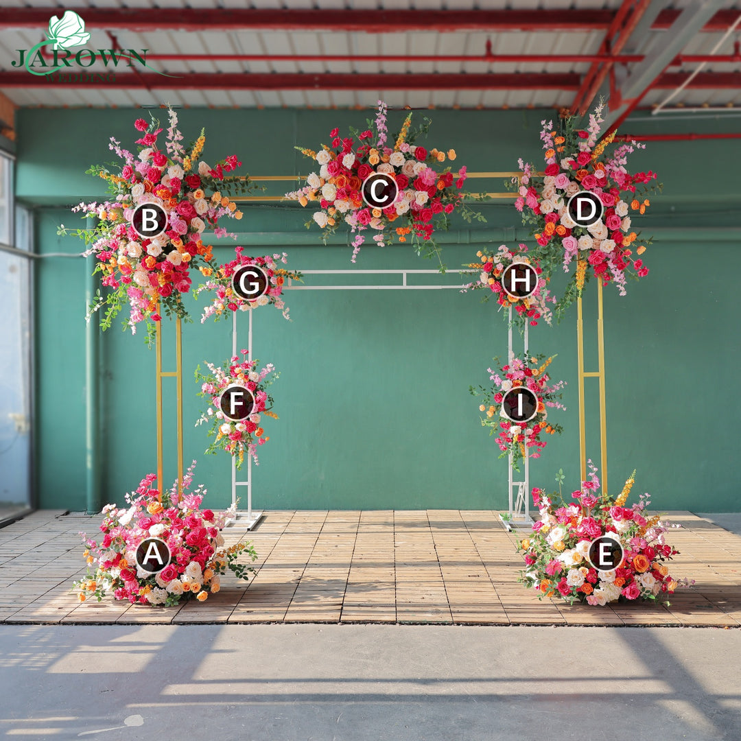 Backdrop Flower & Aisle in Pink/Orange/Champagne