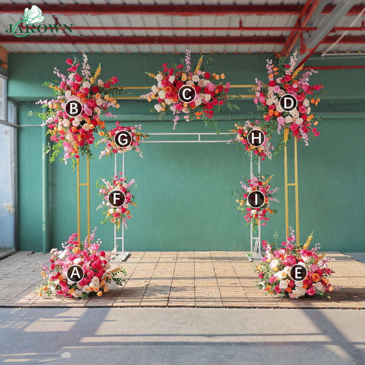 Backdrop Flower & Aisle in Pink/Orange/Champagne