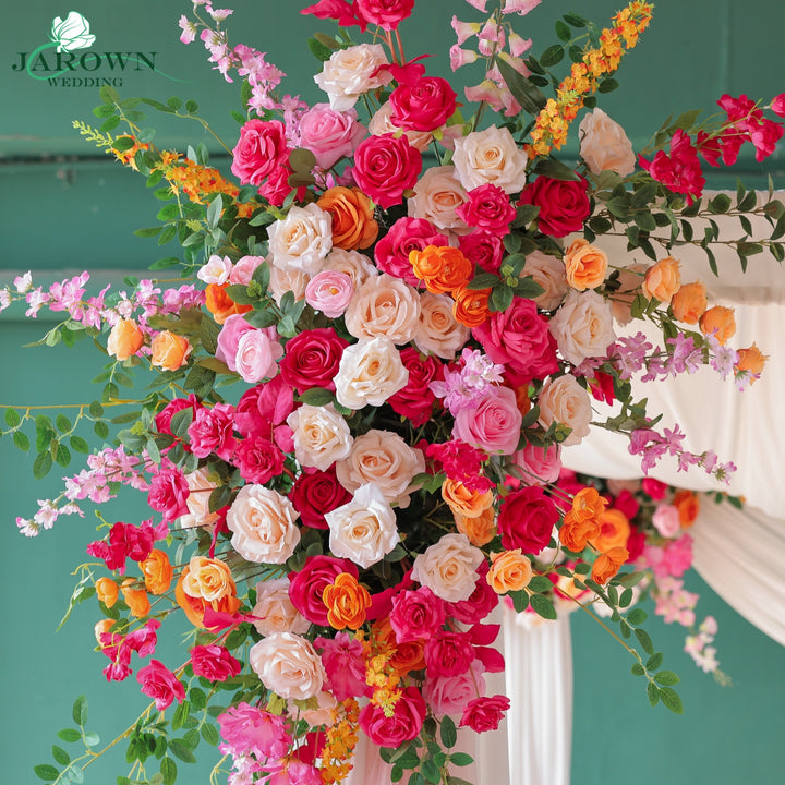 Backdrop Flower & Aisle in Pink/Orange/Champagne