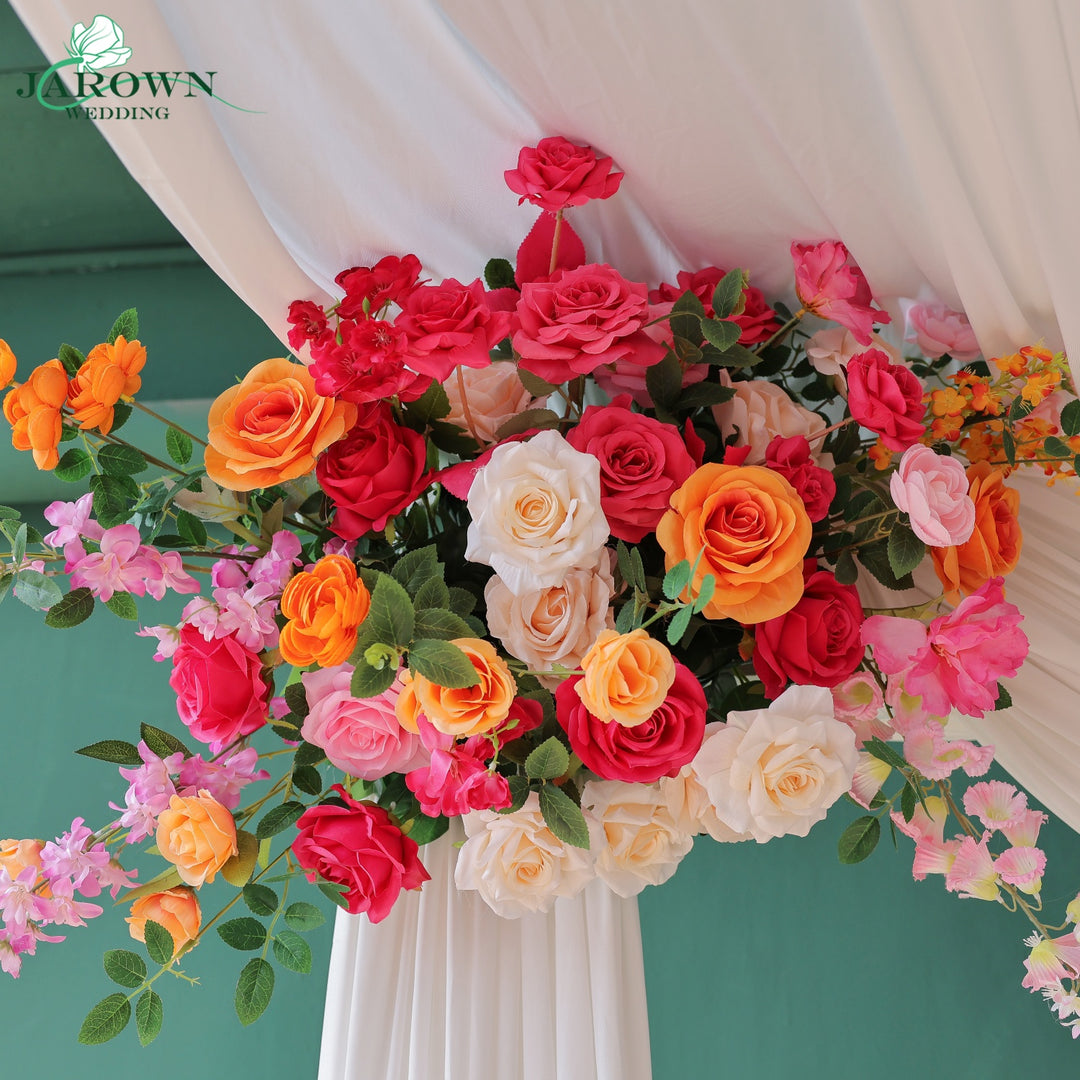 Backdrop Flower & Aisle in Pink/Orange/Champagne