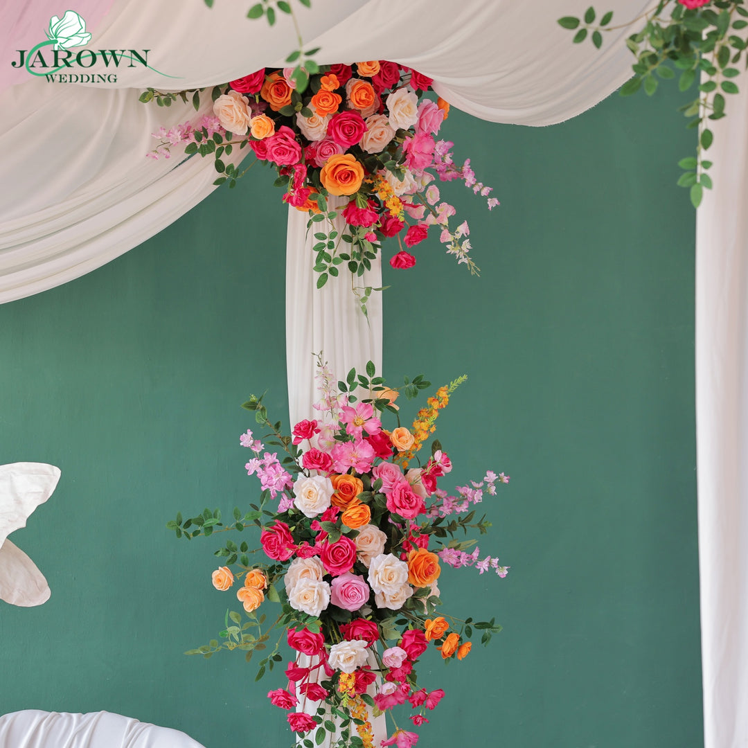 Backdrop Flower & Aisle in Pink/Orange/Champagne