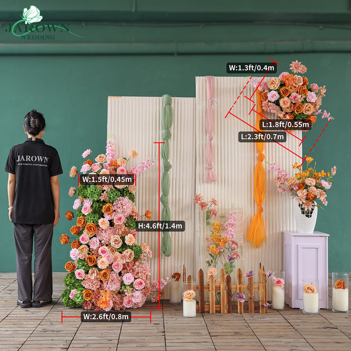 Backdrop Flower in Green/Pink/Champagne/Brown