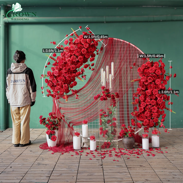 Backdrop Flower in Red/White