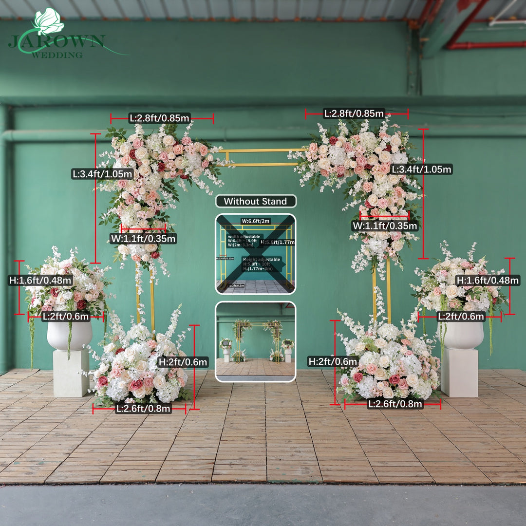 Backdrop Aisle Flower in White/Pink/Green