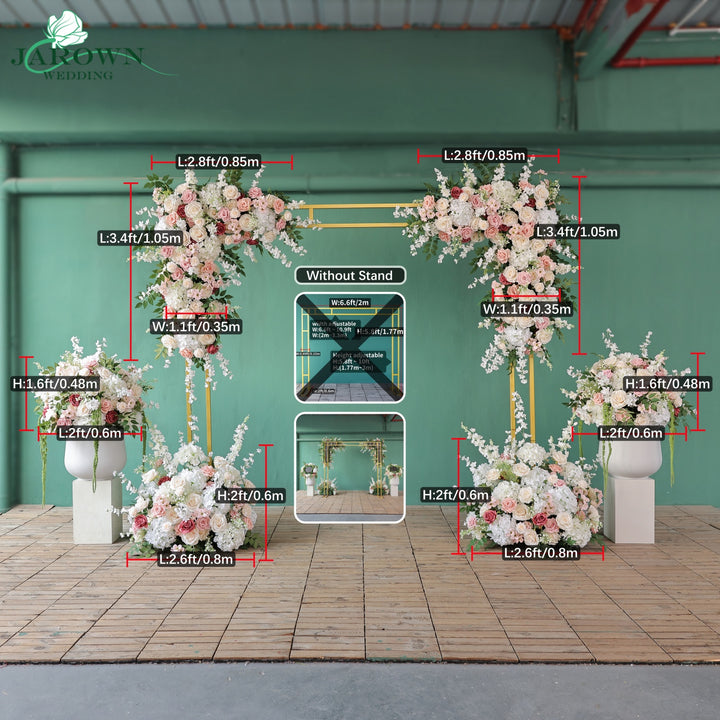 Backdrop Aisle Flower in White/Pink/Green