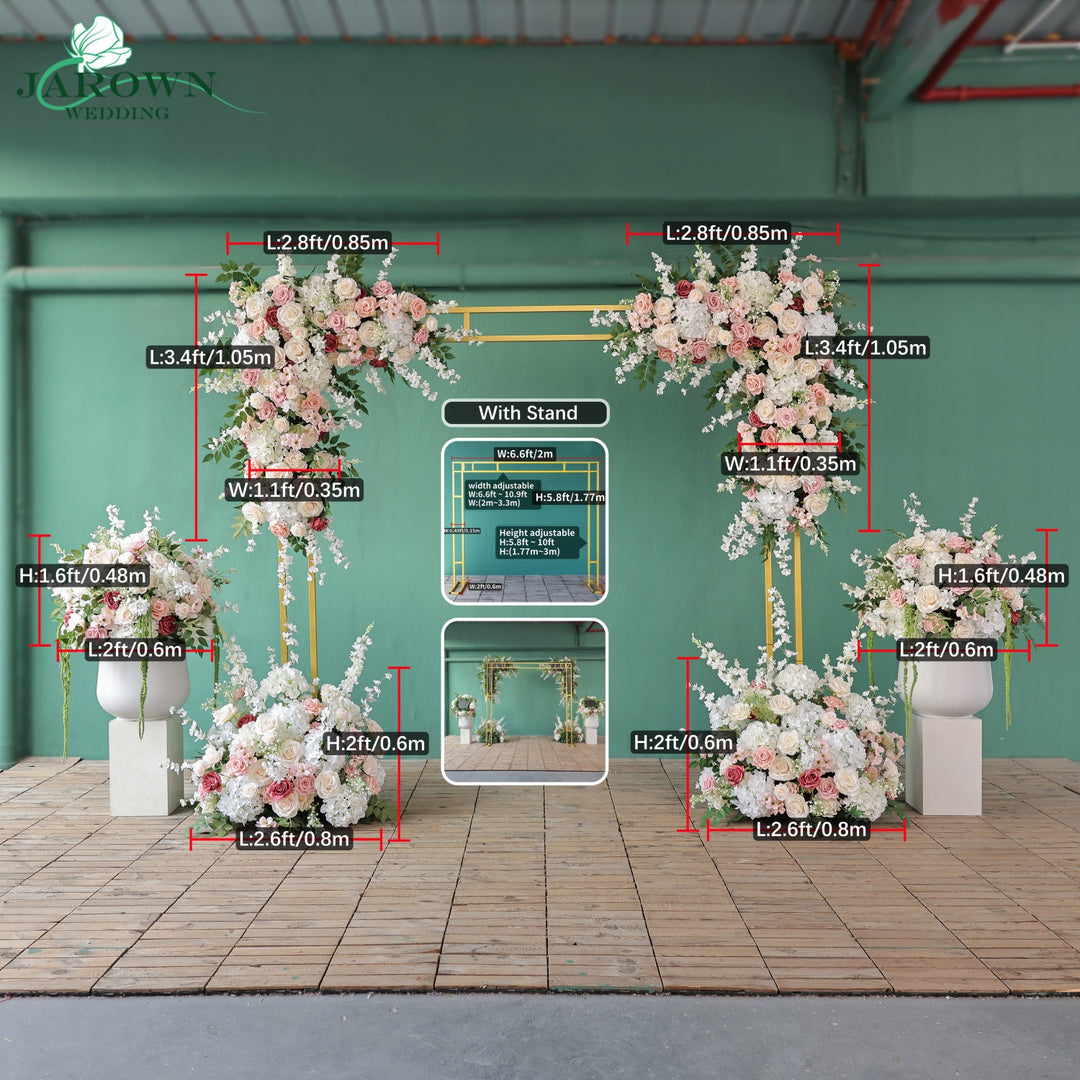 Backdrop Aisle Flower in White/Pink/Green