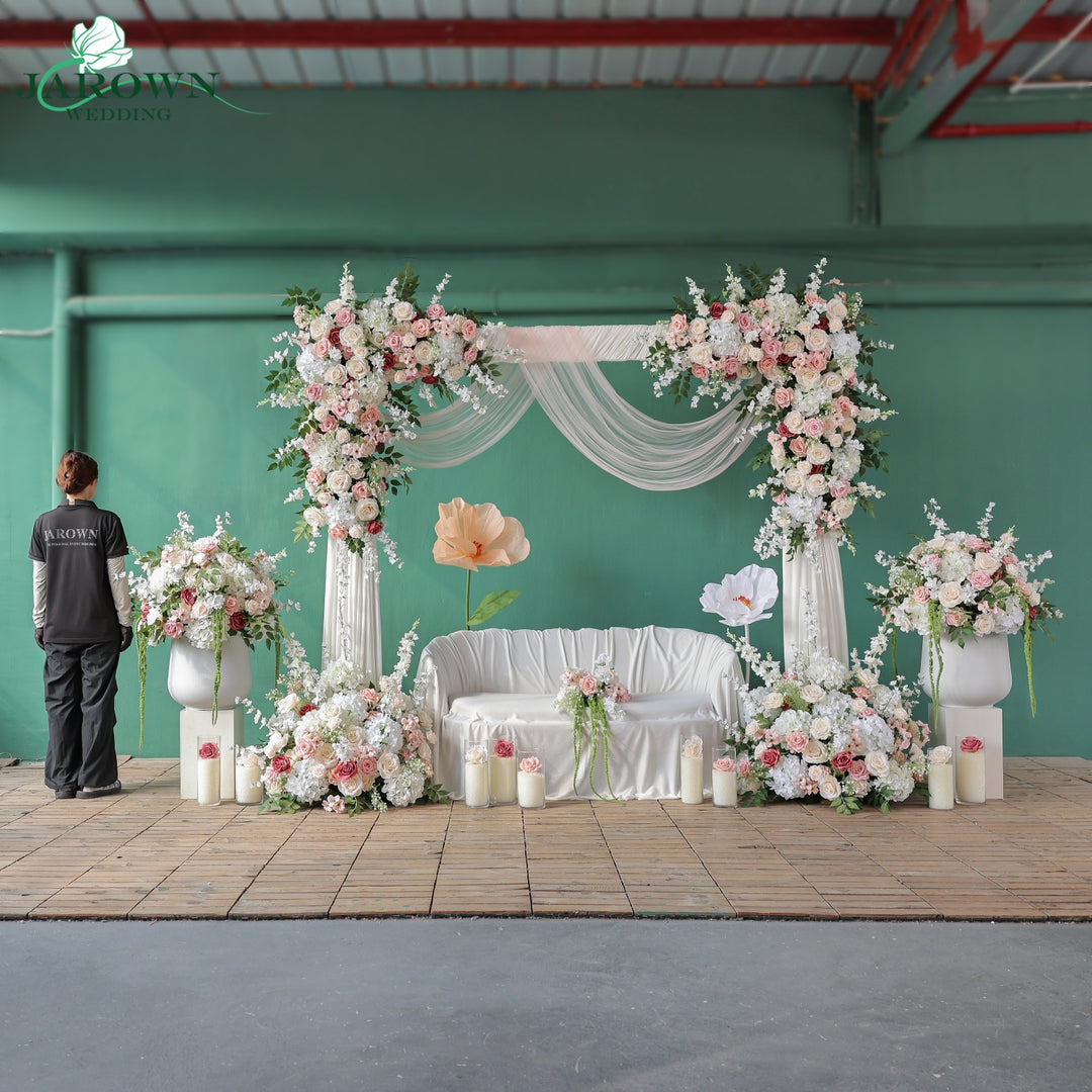Backdrop Aisle Flower in White/Pink/Green