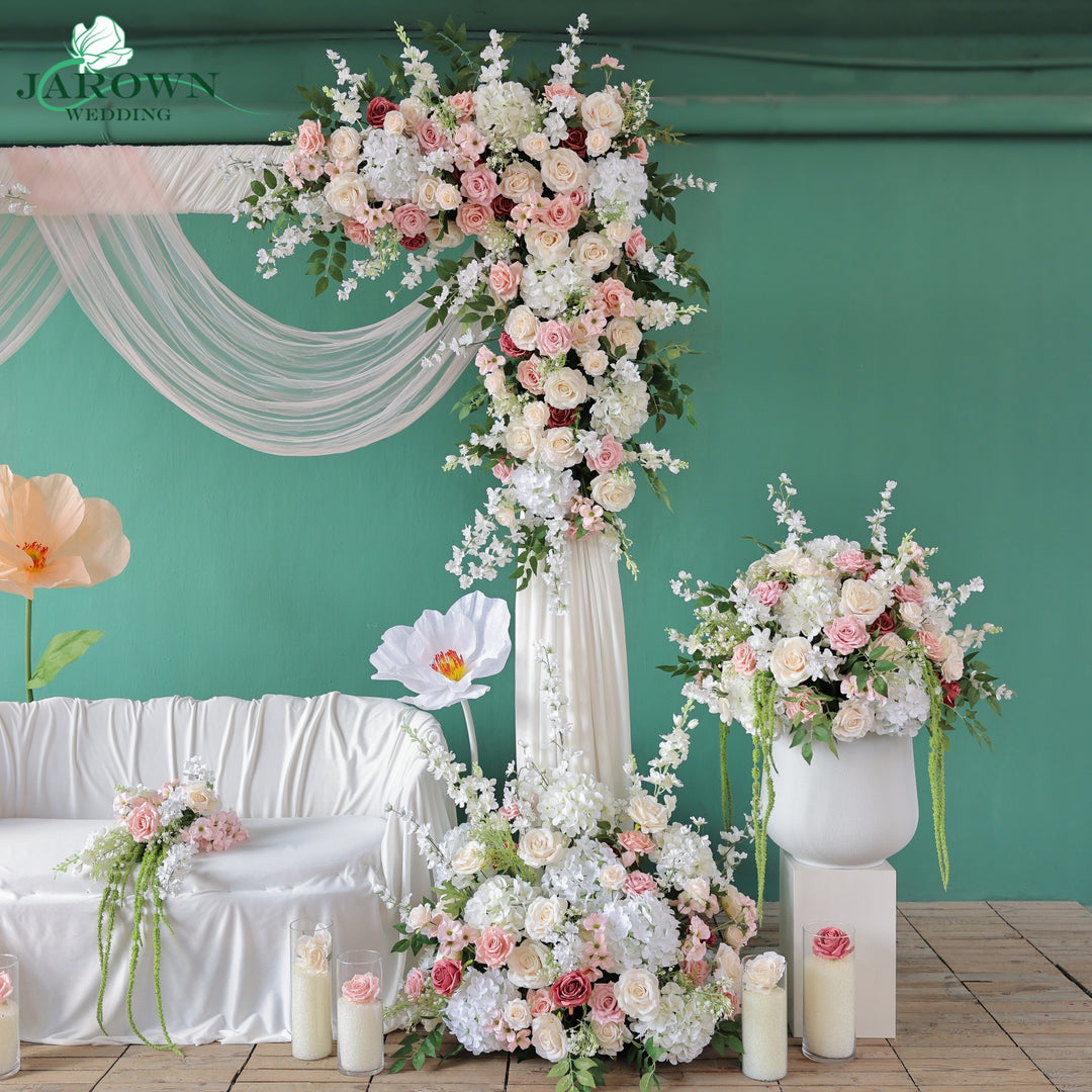 Backdrop Aisle Flower in White/Pink/Green