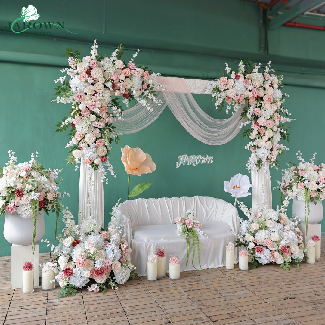 Backdrop Aisle Flower in White/Pink/Green