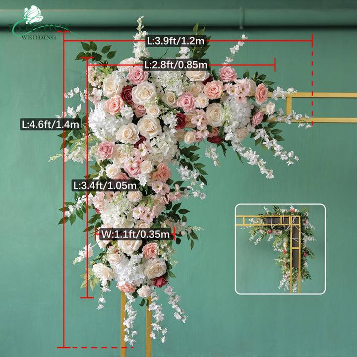 Backdrop Aisle Flower in White/Pink/Green