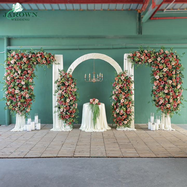 Backdrop&Centerpiece&Arch Flower in Maroon/Pink/Green