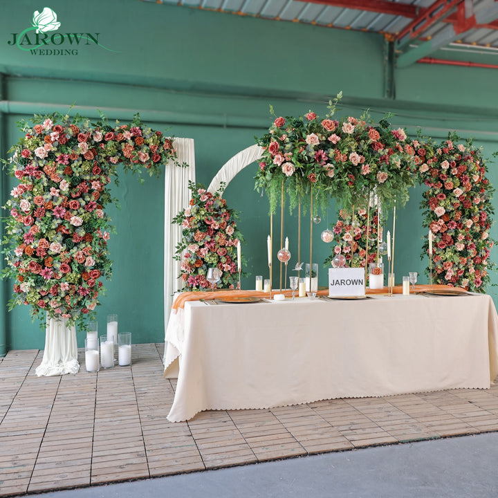 Backdrop&Centerpiece&Arch Flower in Maroon/Pink/Green