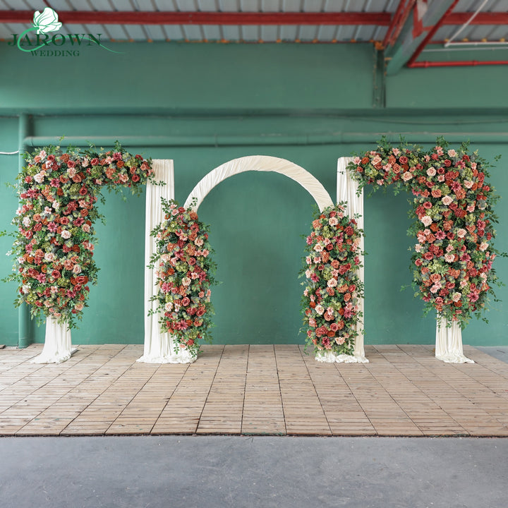 Backdrop&Centerpiece&Arch Flower in Maroon/Pink/Green
