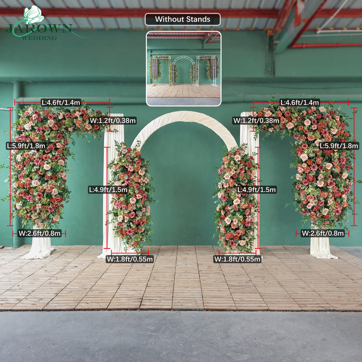 Backdrop&Centerpiece&Arch Flower in Maroon/Pink/Green