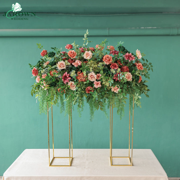 Backdrop&Centerpiece&Arch Flower in Maroon/Pink/Green