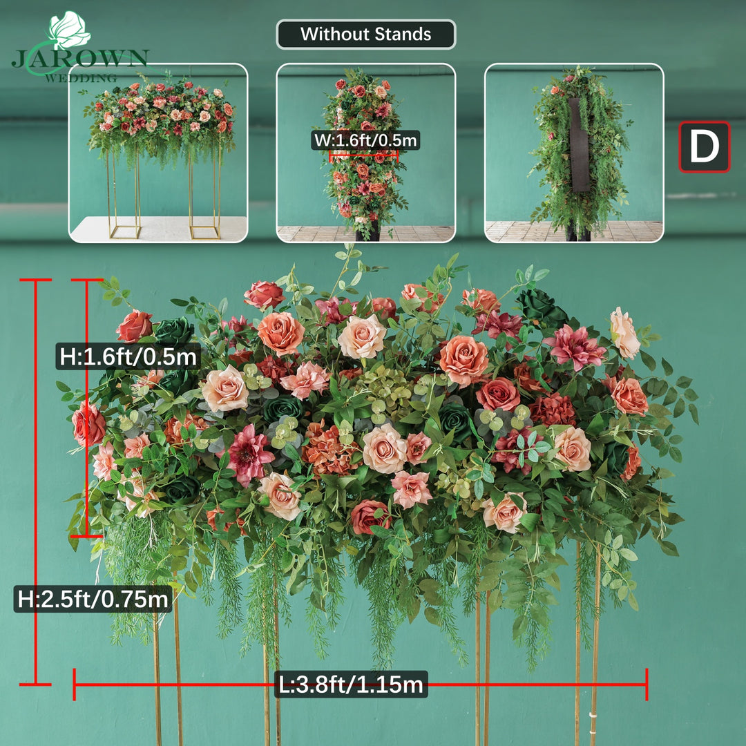 Backdrop&Centerpiece&Arch Flower in Maroon/Pink/Green