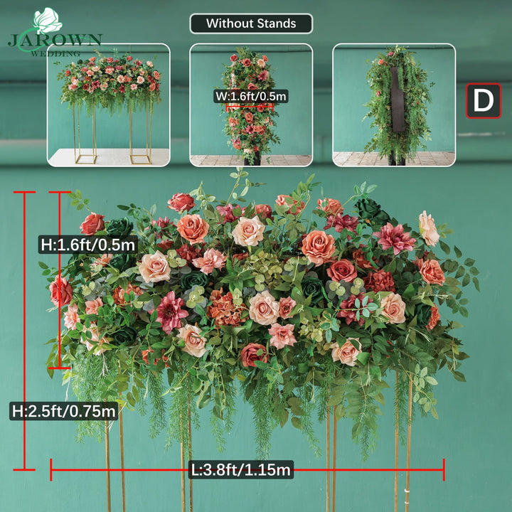 Backdrop&Centerpiece&Arch Flower in Maroon/Pink/Green