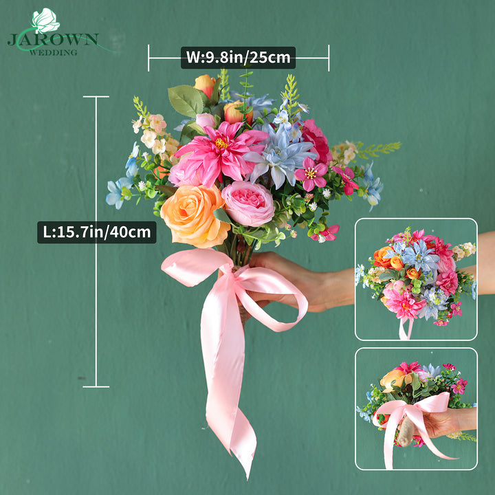 Bouquet & Aisle & Round Flower Arch in Pink/Blue/Orange