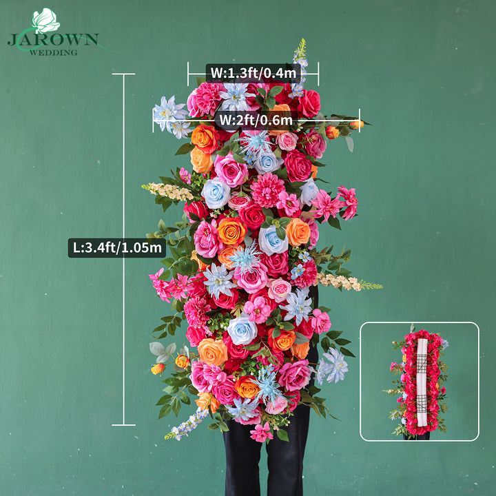 Bouquet & Aisle & Round Flower Arch in Pink/Blue/Orange