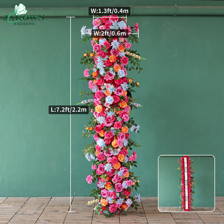 Bouquet & Aisle & Round Flower Arch in Pink/Blue/Orange