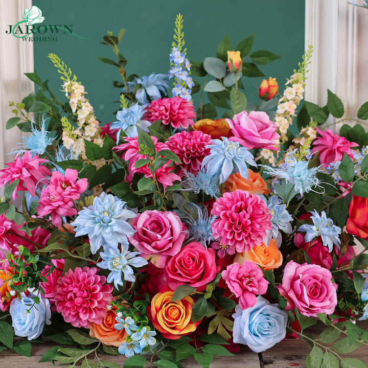 Bouquet & Aisle & Round Flower Arch in Pink/Blue/Orange