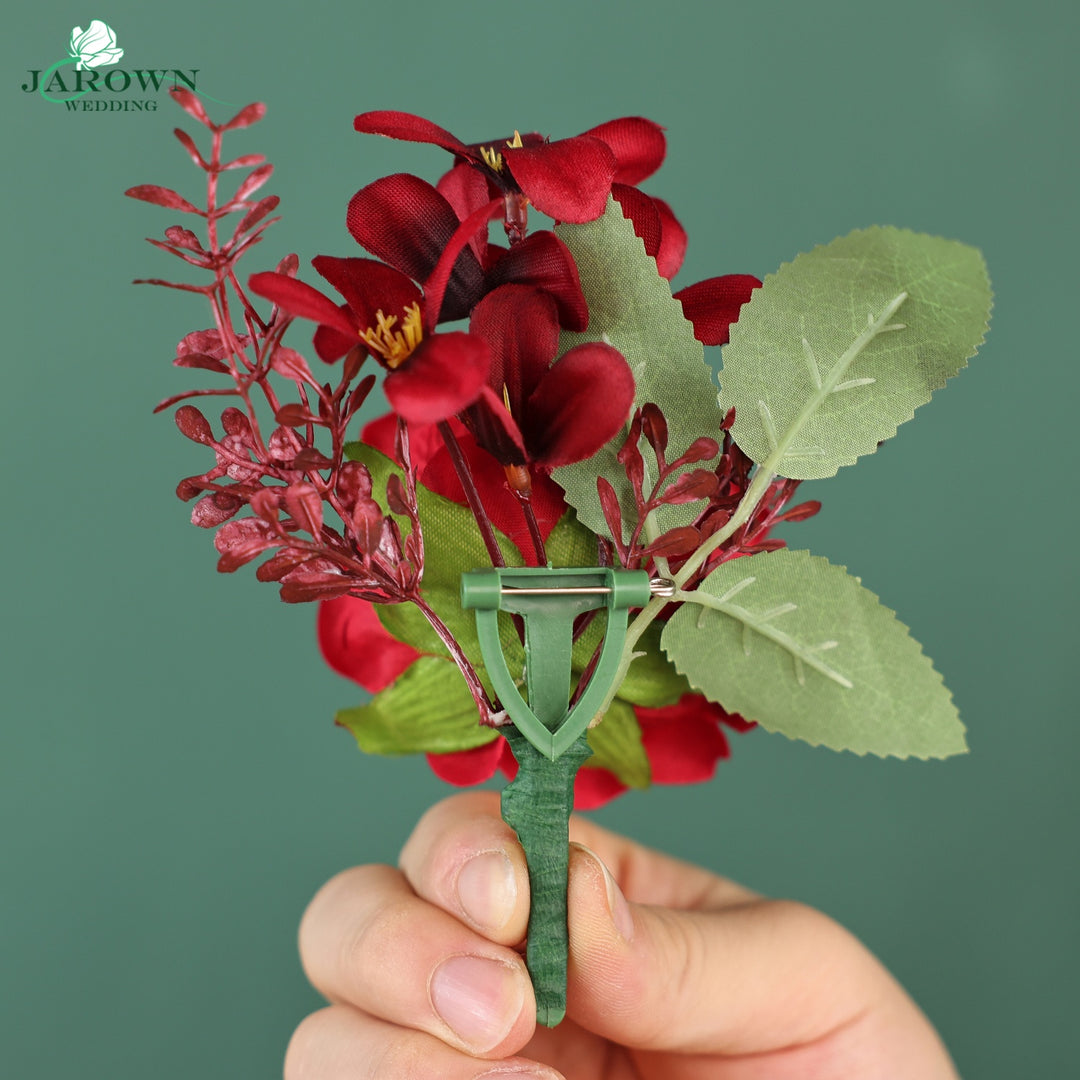 Bouquet & Boutonniere & Wrist Corsage in Red