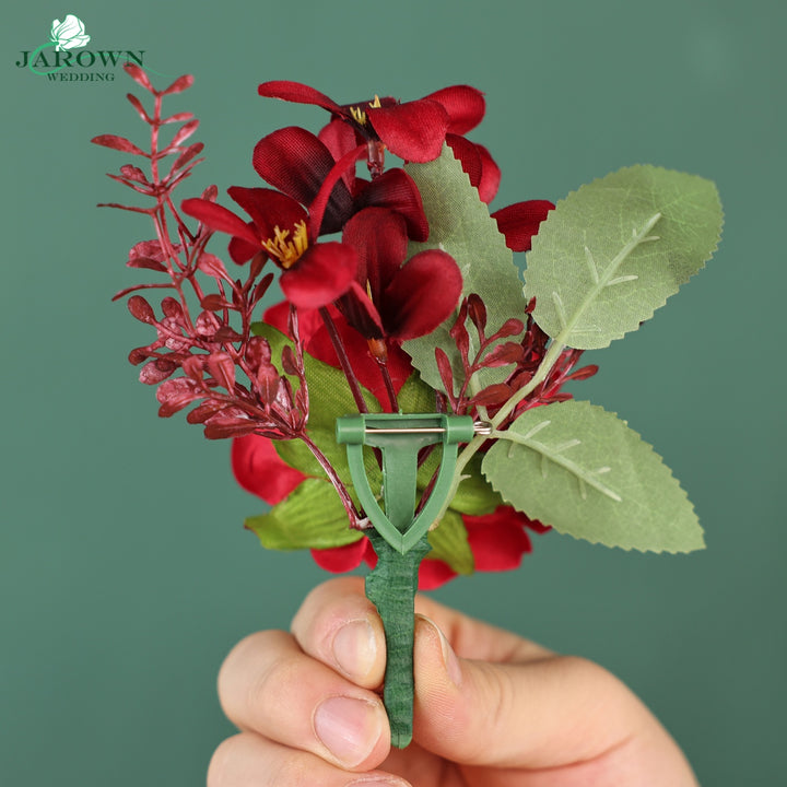 Bouquet & Boutonniere & Wrist Corsage in Red