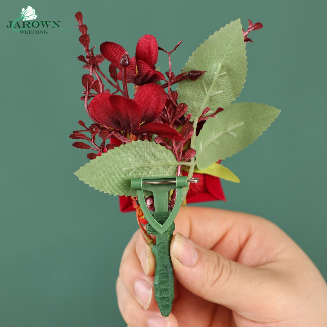 Bouquet & Boutonniere & Wrist Corsage in Red
