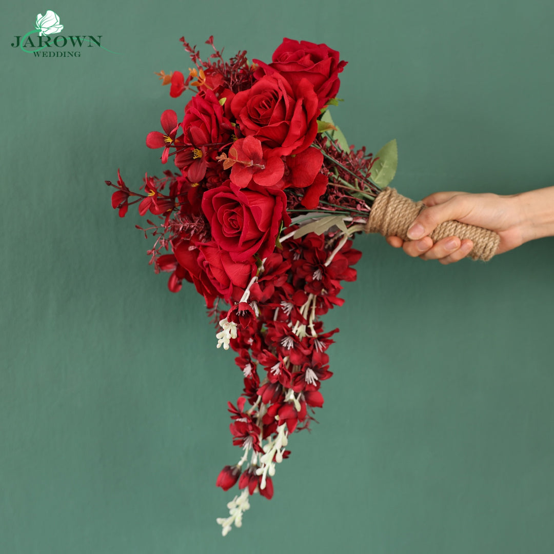 Bouquet & Boutonniere & Wrist Corsage in Red