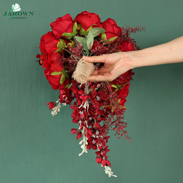 Bouquet & Boutonniere & Wrist Corsage in Red