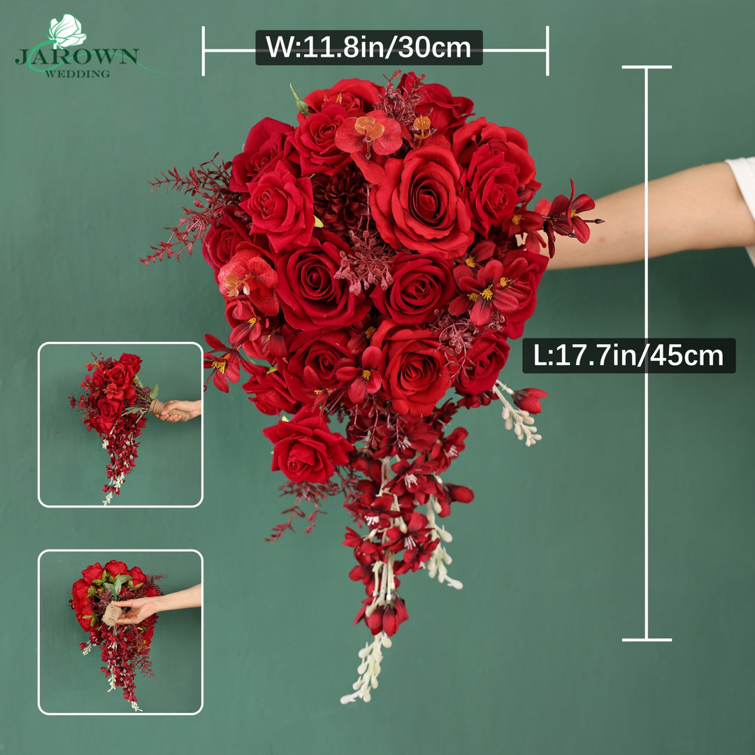 Bouquet & Boutonniere & Wrist Corsage in Red