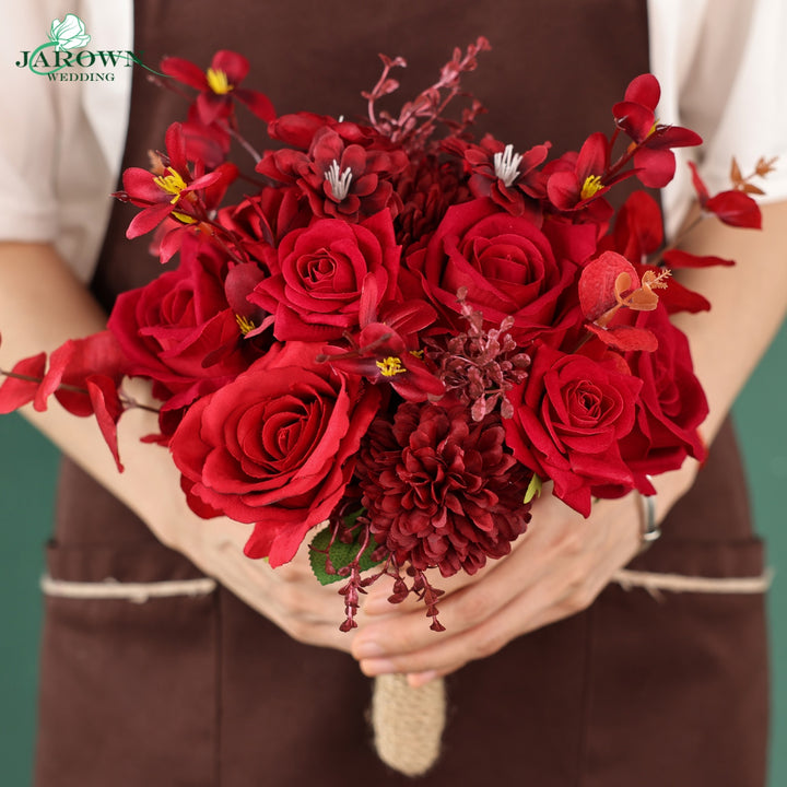 Bouquet & Boutonniere & Wrist Corsage in Red