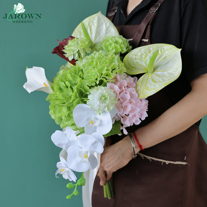 Bouquet & Centerpiece & Aisle in Green/Pink/Burgundy