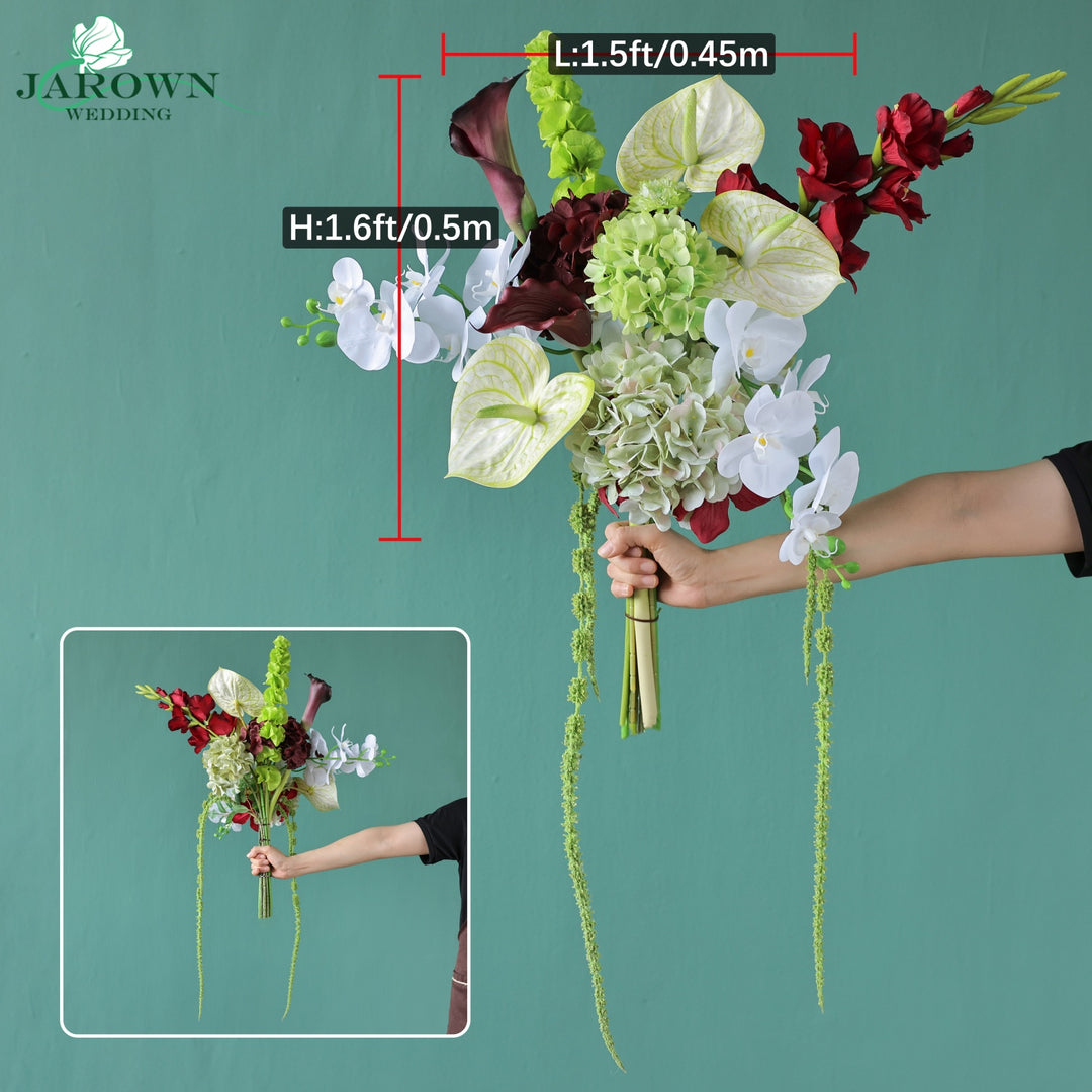 Bouquet & Centerpiece & Aisle in Green/Pink/Burgundy