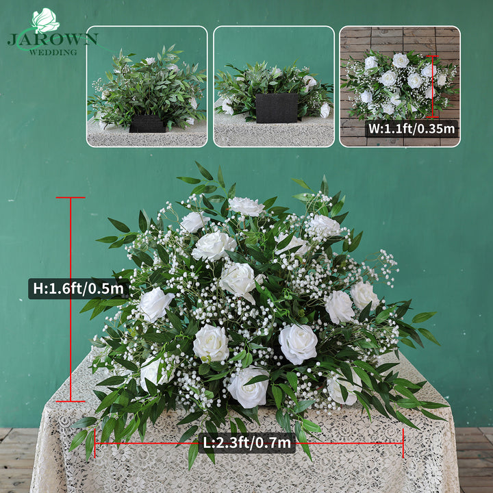 Bouquet & Sign & Centerpiece & Aisle & Backdrop Flower in Green/White