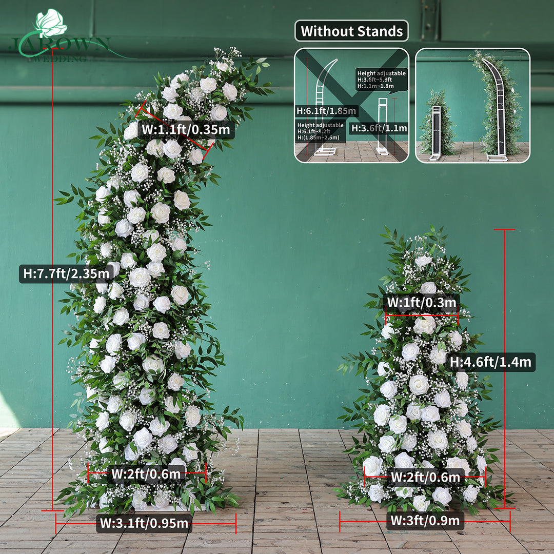Bouquet & Sign & Centerpiece & Aisle & Backdrop Flower in Green/White