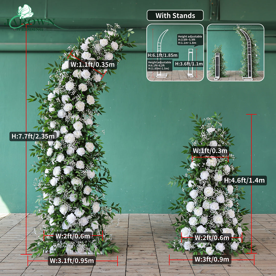 Bouquet & Sign & Centerpiece & Aisle & Backdrop Flower in Green/White