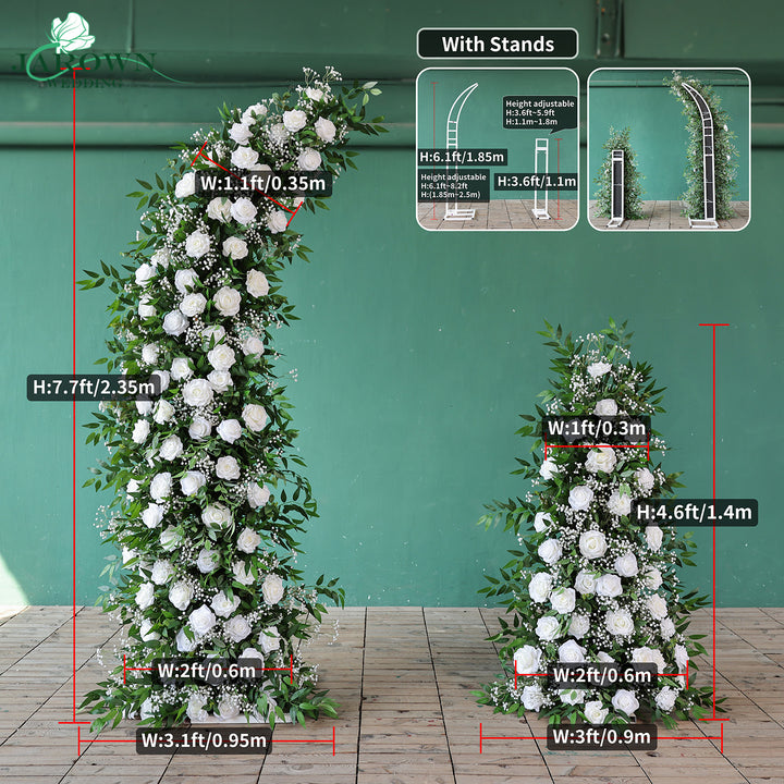 Bouquet & Sign & Centerpiece & Aisle & Backdrop Flower in Green/White