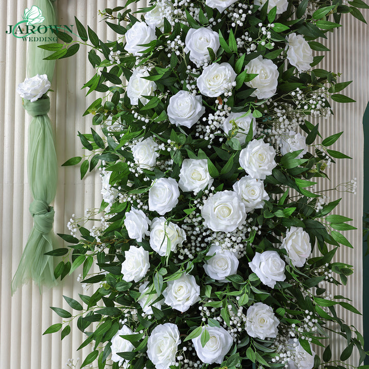 Bouquet & Sign & Centerpiece & Aisle & Backdrop Flower in Green/White