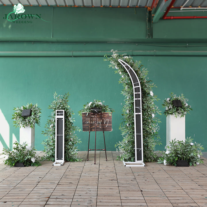 Bouquet & Sign & Centerpiece & Aisle & Backdrop Flower in Green/White