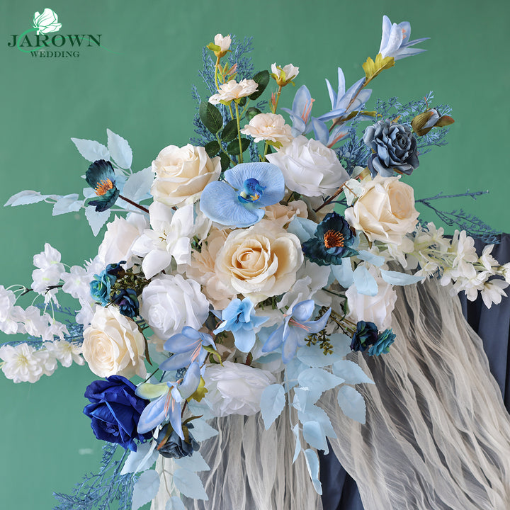 Candelabra & Aisle & Backdrop Flower in Blue/White/Champagne