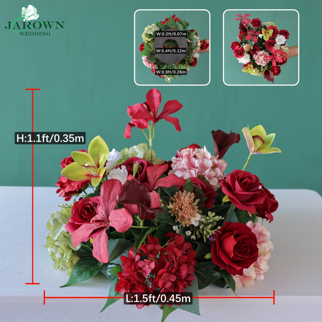 Candelabra & Aisle & Backdrop Flower in Red/Pink/Green/White