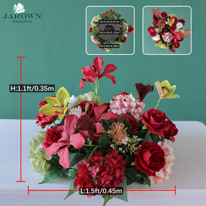 Candelabra & Aisle & Backdrop Flower in Red/Pink/Green/White