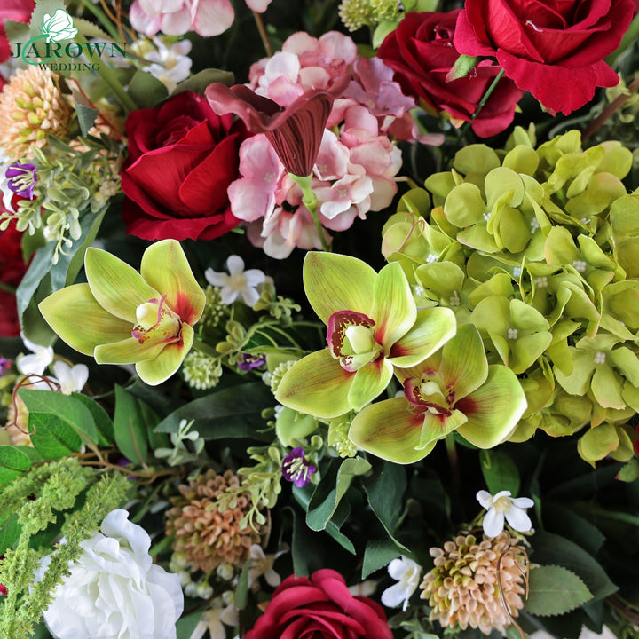 Candelabra & Aisle & Backdrop Flower in Red/Pink/Green/White