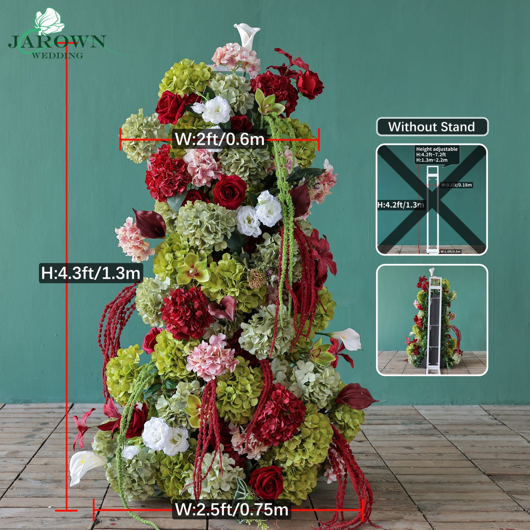 Candelabra & Aisle & Backdrop Flower in Red/Pink/Green/White