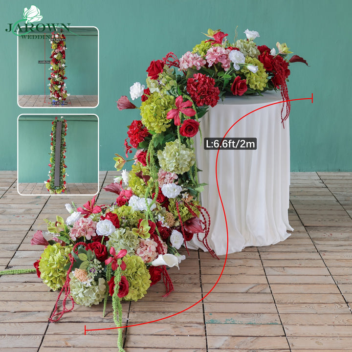 Candelabra & Aisle & Backdrop Flower in Red/Pink/Green/White