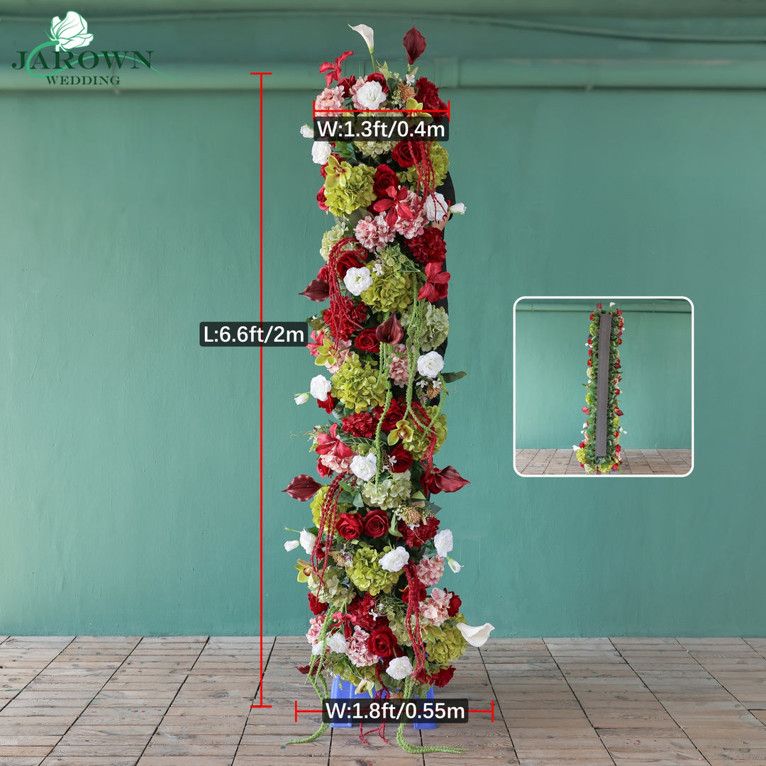 Candelabra & Aisle & Backdrop Flower in Red/Pink/Green/White